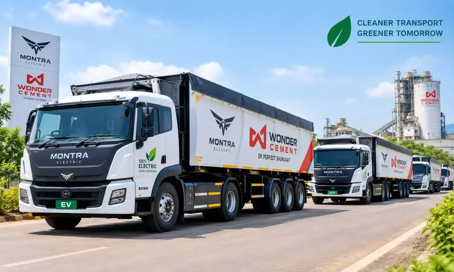 India's Largest Electric Trailer Truck Fleet Enters Commercial Operation with Montra Electric and Wonder Cement