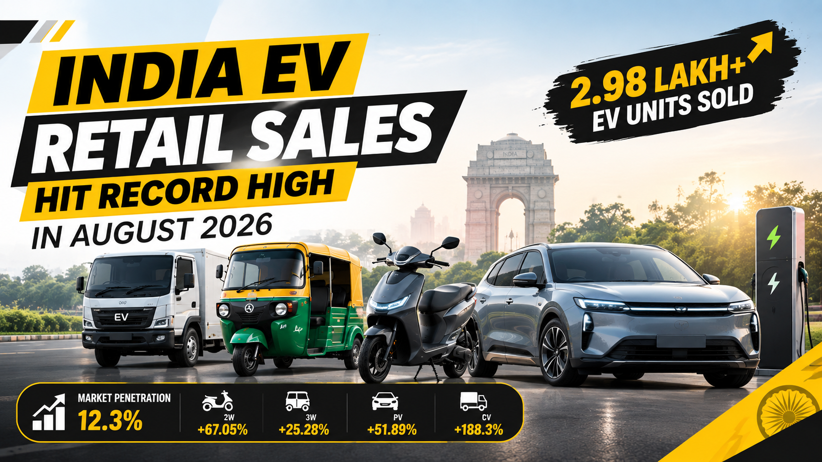 India EV Retail Sales Hit Record High in August 2026