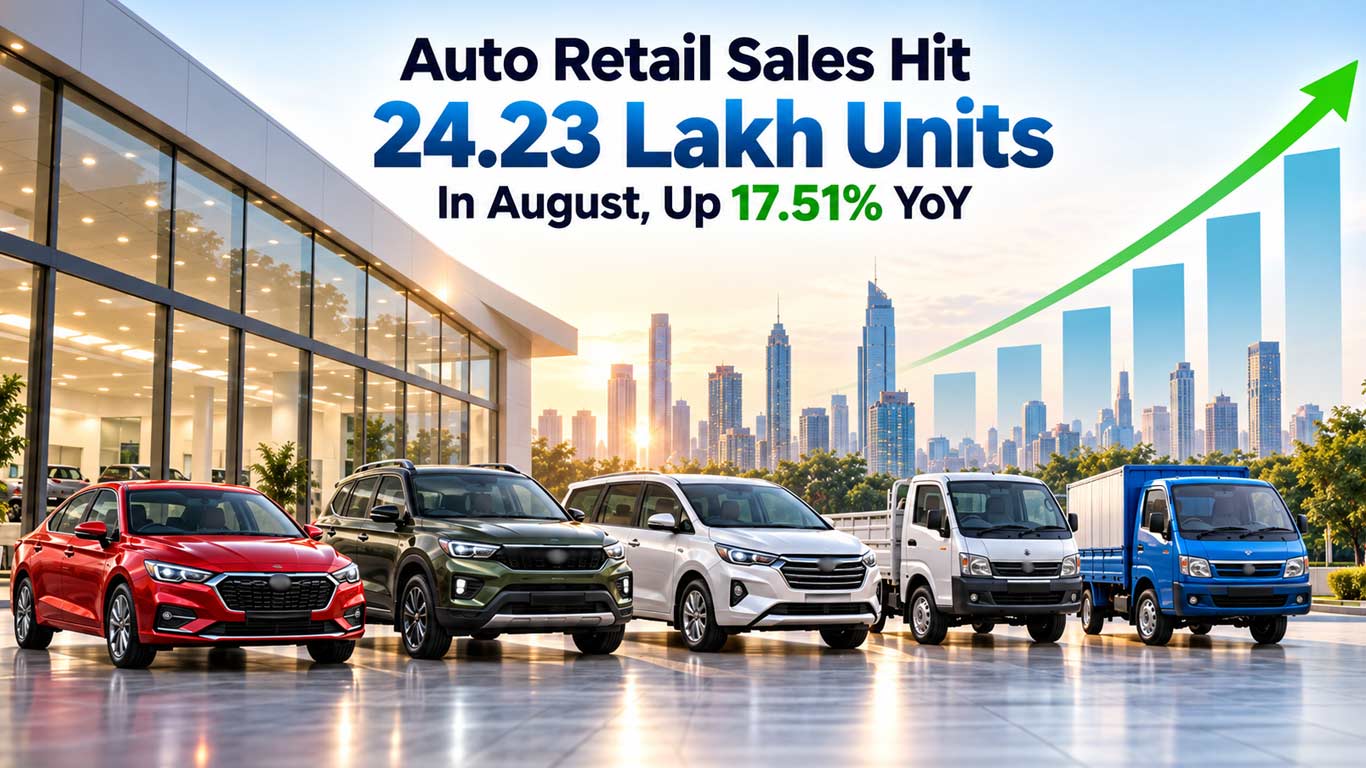 Auto Retail Sales Hit 24.23 Lakh Units In August, Up 17.51% YoY; PV Sales Cross 4 Lakh For First Time: FADA