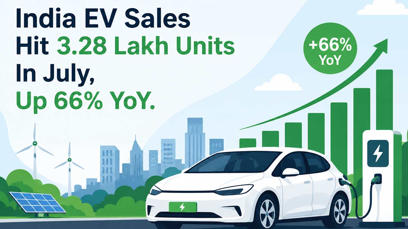 India EV Sales Hit 3.28 Lakh Units In July, Up 66% YoY: FADA