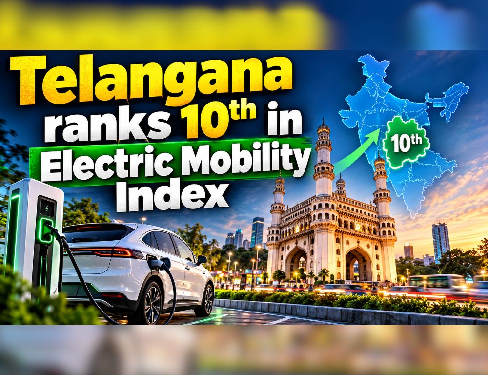 Telangana ranks 10th in electric mobility index
