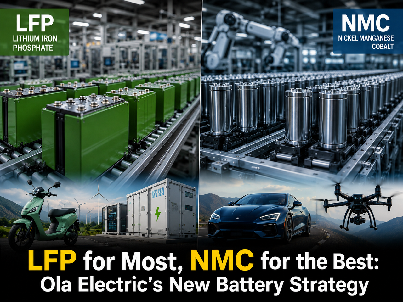 LFP for Most, NMC for the Best: Ola Electric's New Battery Strategy